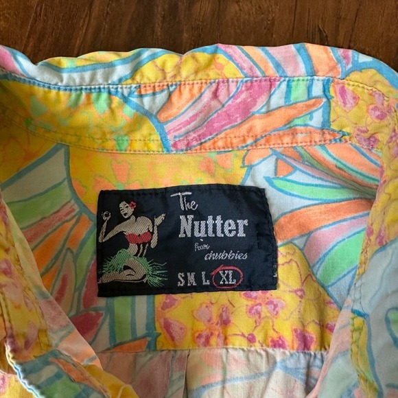 THE NUTTER from CHUBBIES S/S Pop Over Pineapple Hawaiian Polo Shirt Multi - Picture 5 of 7